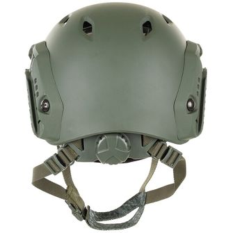 MFH US Helmet, FAST-paratroopers , OD green, rails, ABS-plastic