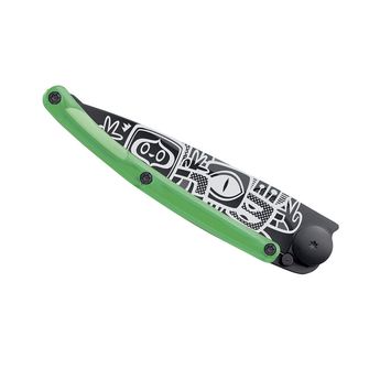 Deejo closing knife Street Collection Black Green Peace
