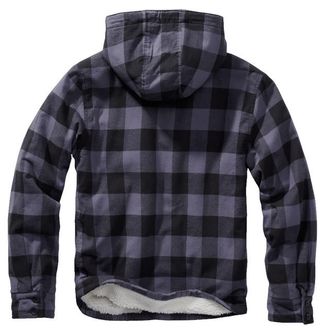 Brandit lumberjacket jacket with hood, black-gray