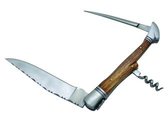 Laguioioly DUB050 pocket knife, blade 12cm, corkscrew, handle Zebrawood