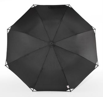 Euroschirm Telescope handsfree UV telescopic trekking umbrella with attachment to backpack, black reflective