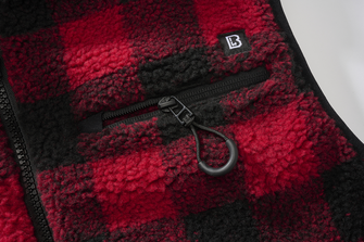 Brandit fleece vest Teddyfleece, red/black