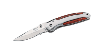 Herbertz pocket knife 7.6 cm, wood pakka, steel