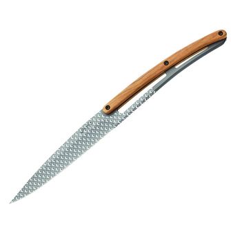 Deejo set 6 knives dull gray blade olive wood Design geometry
