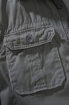 Brandit Vintage Short Sleeve Shirt, Charcoal Grey
