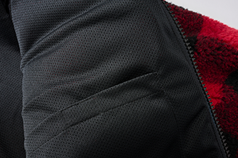 Brandit fleece hooded jacket Teddyfleece Worker, red/black