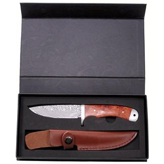 Fox Outdoor, Damascus knife in leather case