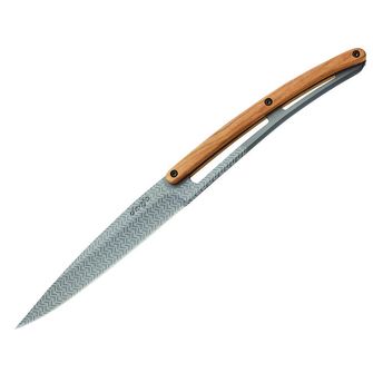 Deejo set 6 knives dull gray blade olive wood Design geometry