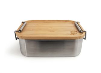 Origin Outdoors Bamboo-Clip Lunch box made of stainless steel 1.2 l