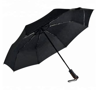 Origin Outdoors Wind-Trek Wind-resistant compact umbrella with glass fiber bars and teflon layer l black