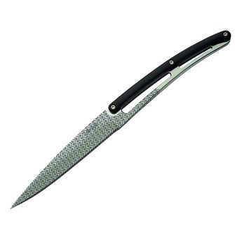 Deejo set 6 knives glossy blade of jagged blade handle Black ABS Design Geometry