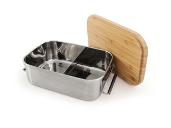 Origin Outdoors Bamboo-Clip Lunch box made of stainless steel 1.2 l