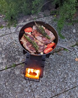 Origin outdoors cast iron pan for fire 26cm, 1.8l
