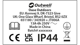 Outwell Conversion plug Opus 0.3 Mtr. - UK