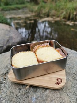 Origin Outdoors Bamboo Lunch box made of stainless steel 1.2 l