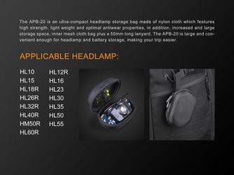 Fenix ​​APB-20 Case for headlamps, black