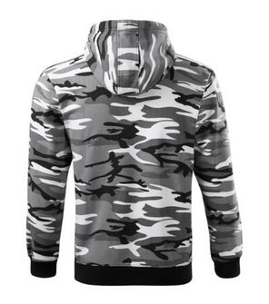 Malfini camo zipper camouflage sweatshirt with hood, Camouflage Gray, 300 g/m²