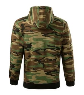 Malfini camo zipper camouflage sweatshirt with hood, camouflage brown, 300 g/m²