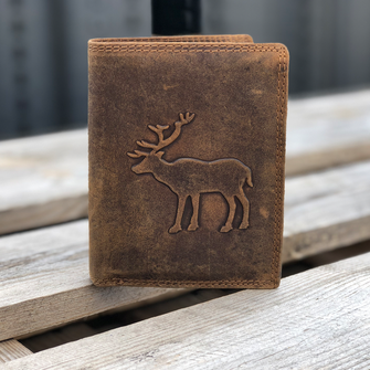 Leather wallet pattern deer