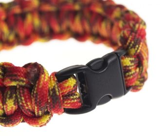 SVK paracord bracelet, plastic buckle, red and yellow