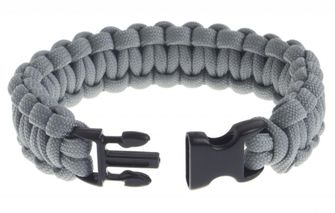 SVK paracord bracelet, plastic buckle, gray