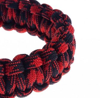 SVK paracord bracelet, plastic buckle, red and black