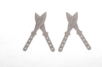 Throwing knives mini white, 14 cm, 4 pieces, silver