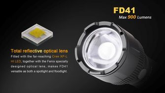 Fenix ​​tactical LED flashlight FD41ZOOM, 900 lumen