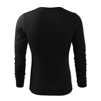 DRAGOWA FIT-T T-shirt with long sleeve Czech Big character, black 160g/m2