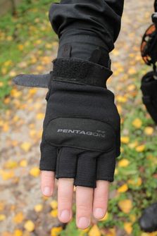 Pentagon duty mechanic gloves without fingers 1/2, black