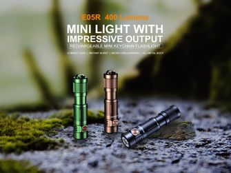 Rechargeable mini flashlight Fenix ​​E05R - Green