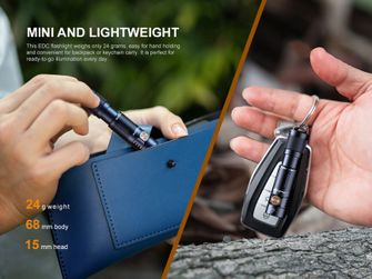 Rechargeable mini flashlight Fenix ​​E05R - black