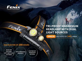 Rechargeable headlamp Fenix ​​HM65R + Fenix ​​E-Lite