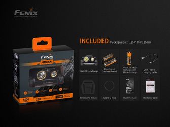 Rechargeable headlamp Fenix ​​HM65R + Fenix ​​E-Lite