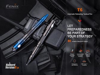 Tactical pen fenix T6 with LED flashlight - blue