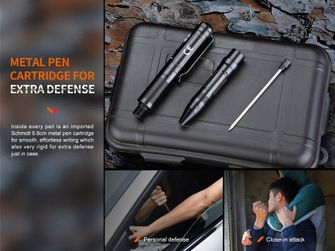 Tactical pen fenix T6 with LED flashlight - black