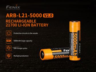 Rechargeable battery Fenix ​​21700 5000 mAh (Li-Ion)