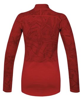 Husky merino thermal underweight women&#039;s turtleneck with zip to neck red