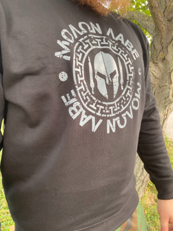 Dragow Men&#039;s sweatshirt Molon Labe, black 300g/m2