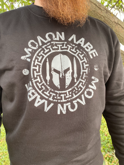Dragow Men&#039;s sweatshirt Molon Labe, black 300g/m2