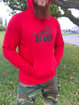 Dragowa men&#039;s sweatshirt with Nabis hood, red 320g/m2