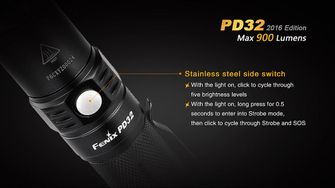 Fenix ​​LED flashlight PD32 XP-L, 900 lumen