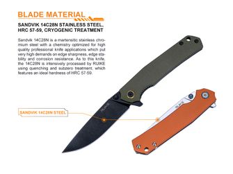 Ruike P801 knife - orange