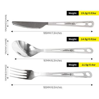 Silverant Titanium cutlery with sandblasted handle