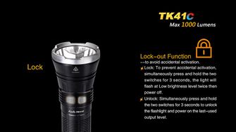 Flashlight fenix tk41c, 1000 lumens