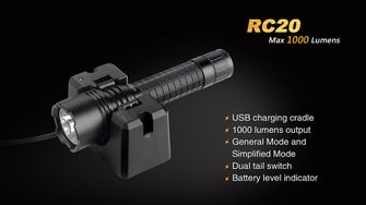 Fenix ​​RC20 charging flashlight, 1000 lumens