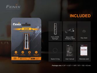 Mini flashlight Fenix ​​E02R - blue