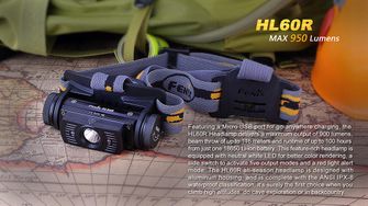 Fenix ​​Powerful headlamp HL60R - black