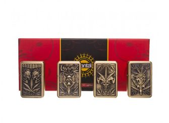 Lambert pack of four lighters cannabis pattern with skulls