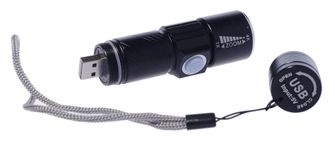 Ultra USB rechargeable flashlight zoom 100 lumens